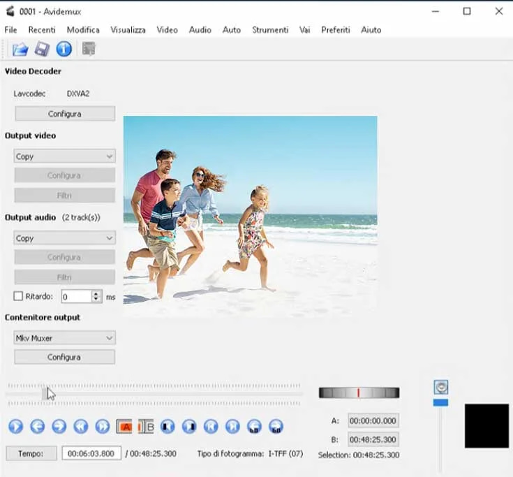 programmi per tagliare video Avidemux